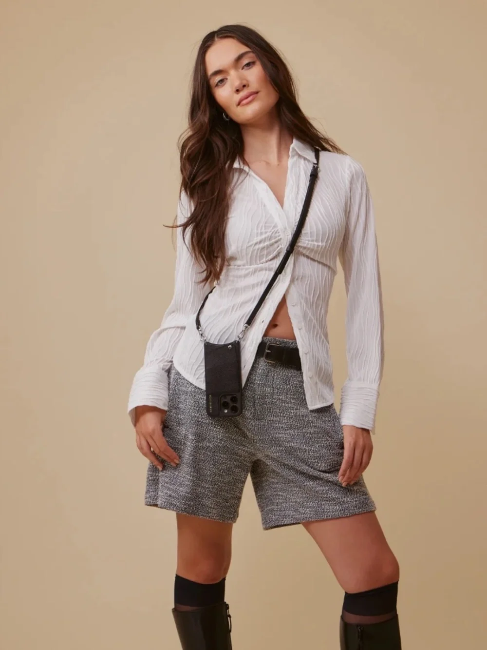 Bandolier 13 Pro Emma Crossbody Phone Case in Black/Silver